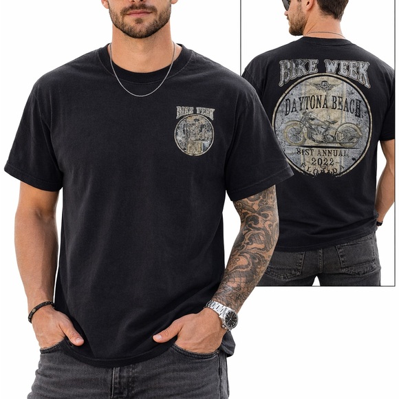 Cotton Rush Other - Daytona Beach Bike Week 2022 Vintage Motorcycle Graphic Tee Black XXL Cotton